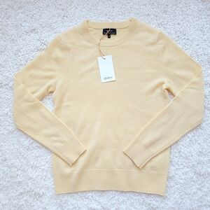 NWT Quince Butter Yellow Cashmere Crewneck Sweater, XS
